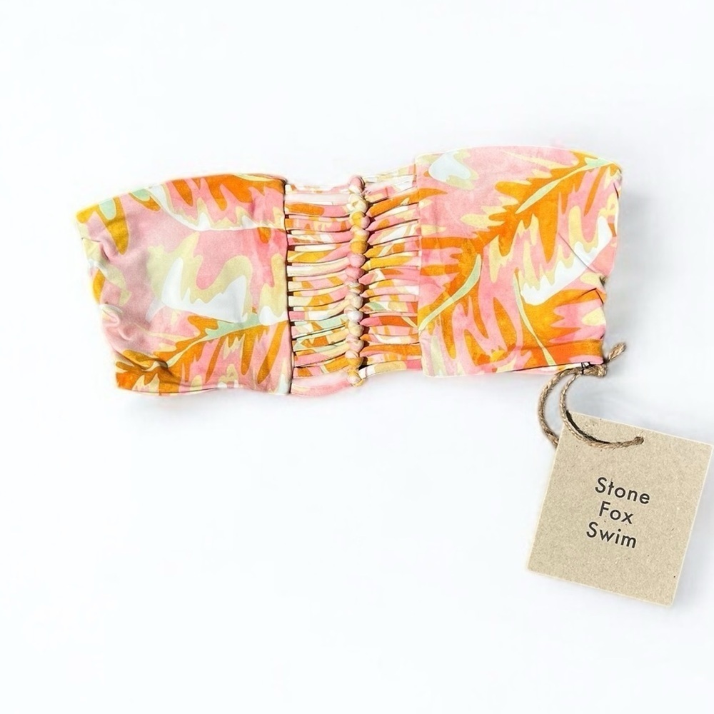 🌻NEW w.tags REVOLVE Stone Fox Swim Inez Hot Tropix Bikini Top Size XS